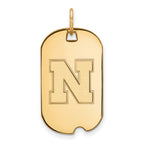 10k Gold LogoArt University of Nebraska Letter N Small Dog Tag Pendant