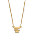 Sterling Silver Gold-plated LogoArt University of Tennessee Lady Volunteers Small Pendant 18 inch Necklace