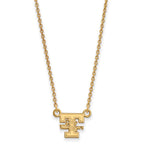 Sterling Silver Gold-plated LogoArt University of Tennessee Lady Volunteers Small Pendant 18 inch Necklace