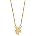 Sterling Silver Gold-plated LogoArt University of Wisconsin Badger Sm Pendant 18 inch Necklace