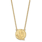 10k Gold LogoArt Florida State University Seminole Large Pendant 18 inch Necklace