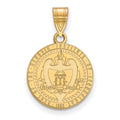 Sterling Silver Gold-plated LogoArt Georgia Institute of Tech Medium Crest Pendant