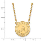 Sterling Silver Gold-plated LogoArt University of Alabama Crimson Tide Large Pendant 18 inch Necklace