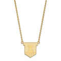 14k Gold LogoArt University of Illinois Victory Badge Large Pendant 18 inch Necklace