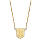 10k Gold LogoArt University of Illinois Victory Badge Large Pendant 18 inch Necklace