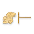 10k Gold LogoArt University of Kansas Jayhawk Extra Small Post Earrings