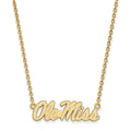 10k Gold LogoArt University of Mississippi Ole Miss Large Pendant 18 inch Necklace