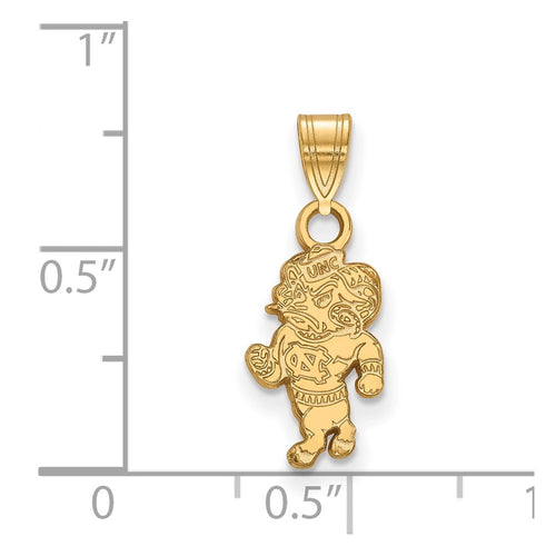 10k Gold LogoArt University of North Carolina Ram Small Pendant