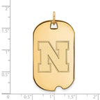 10k Gold LogoArt University of Nebraska Letter N Large Dog Tag Pendant