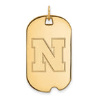 10k Gold LogoArt University of Nebraska Letter N Large Dog Tag Pendant