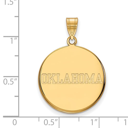 10k Gold LogoArt University of Oklahoma Large Disc Pendant