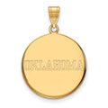 Sterling Silver Gold-plated LogoArt University of Oklahoma Large Disc Pendant