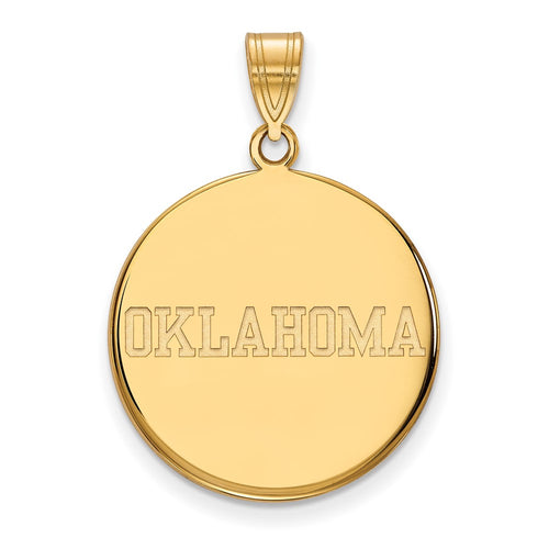 10k Gold LogoArt University of Oklahoma Large Disc Pendant