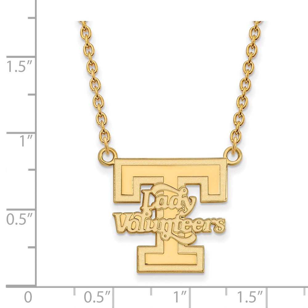 14k Gold LogoArt University of Tennessee Lady Volunteers Large Pendant 18 inch Necklace