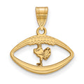 Sterling Silver Gold-plated LogoArt Virginia Tech HokieBird Football Pendant