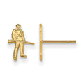 Sterling Silver Gold-plated LogoArt West Virginia University Mountaineer Extra Small Post Earrings