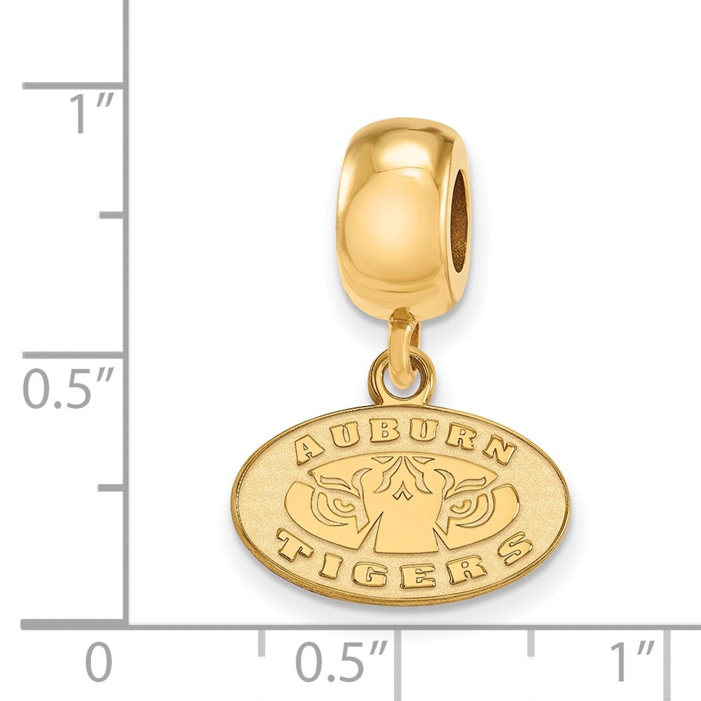 Sterling Silver Gold-plated LogoArt Auburn Tigers Extra Small Dangle Bead Charm