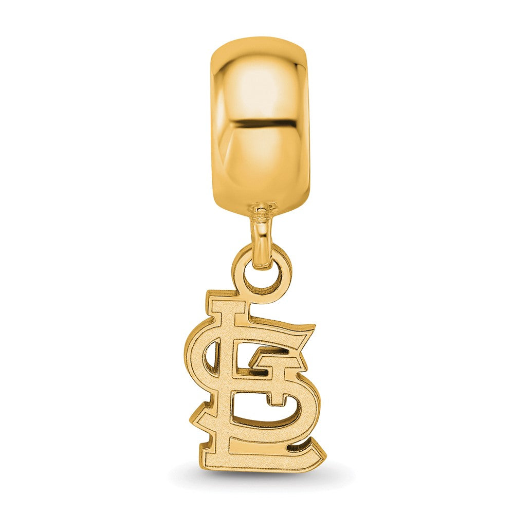 Sterling Silver Gold Plated Major League Baseball LogoArt St. Louis Cardinals St. L Dangle Bead