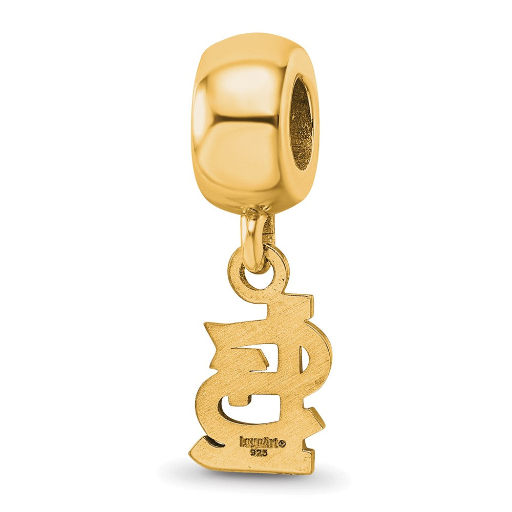 Sterling Silver Gold Plated Major League Baseball LogoArt St. Louis Cardinals St. L Dangle Bead
