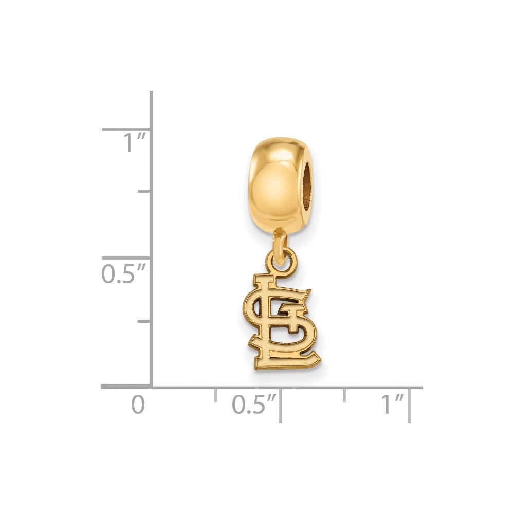 Sterling Silver Gold Plated Major League Baseball LogoArt St. Louis Cardinals St. L Dangle Bead