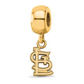 Sterling Silver Gold Plated Major League Baseball LogoArt St. Louis Cardinals St. L Dangle Bead