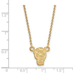 Sterling Silver Gold-plated LogoArt North Carolina State University Wolf Small Pendant 18 inch Necklace