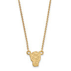 10k Gold LogoArt North Carolina State University Wolf Small Pendant 18 inch Necklace