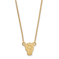 Sterling Silver Gold-plated LogoArt North Carolina State University Wolf Small Pendant 18 inch Necklace