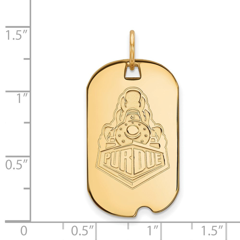 10k Gold LogoArt Purdue University Boilermakers Train Logo Small Dog Tag Pendant