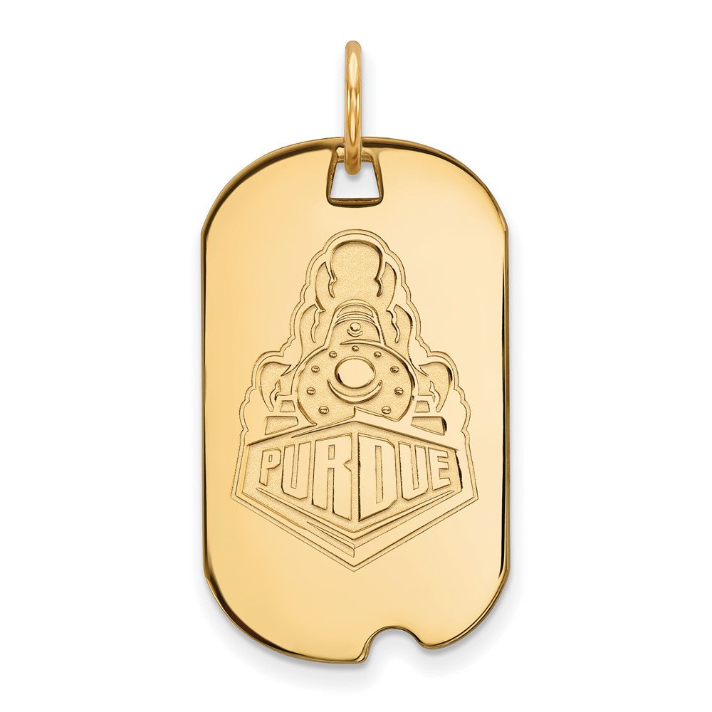 14k Gold LogoArt Purdue University Boilermakers Train Logo Small Dog Tag Pendant