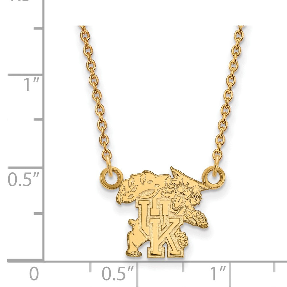 14k Gold LogoArt University of Kentucky U-K Wildcat Small Pendant 18 inch Necklace