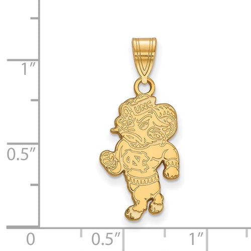 10k Gold LogoArt University of North Carolina Ram Large Pendant