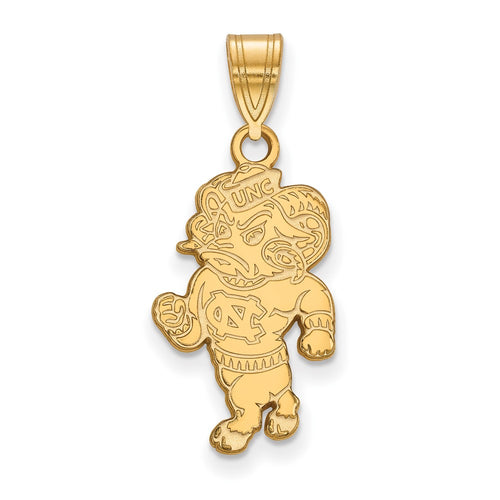 10k Gold LogoArt University of North Carolina Ram Large Pendant