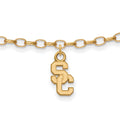 Sterling Silver Gold-plated University of Southern California S-C 9 inch Anklet