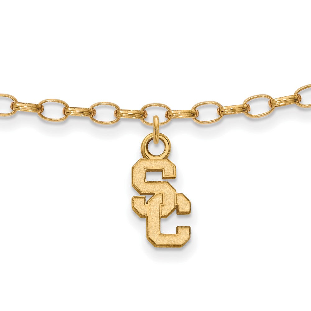 Sterling Silver Gold-plated University of Southern California S-C 9 inch Anklet