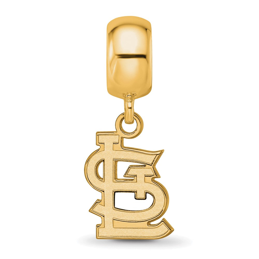 Sterling Silver Gold Plated Major League Baseball LogoArt St. Louis Cardinals St. L Dangle Bead