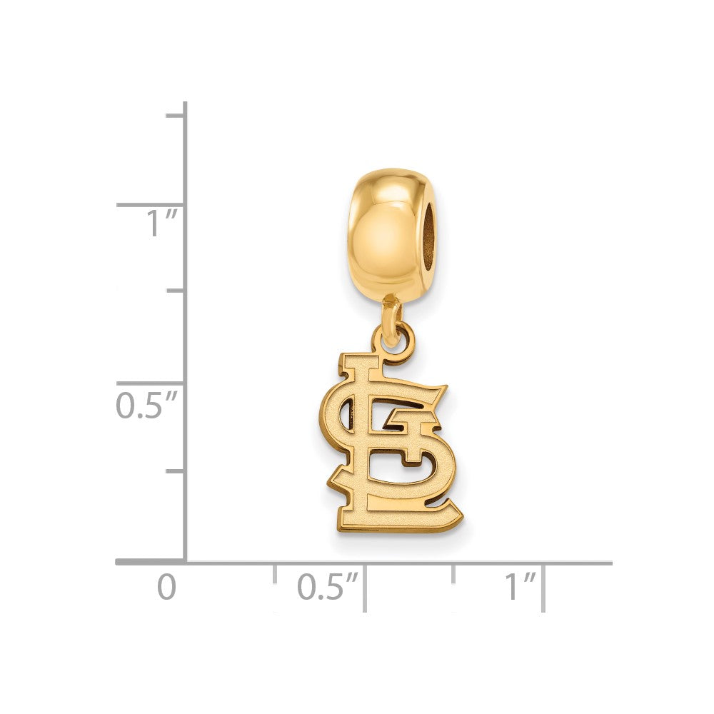 Sterling Silver Gold Plated Major League Baseball LogoArt St. Louis Cardinals St. L Dangle Bead