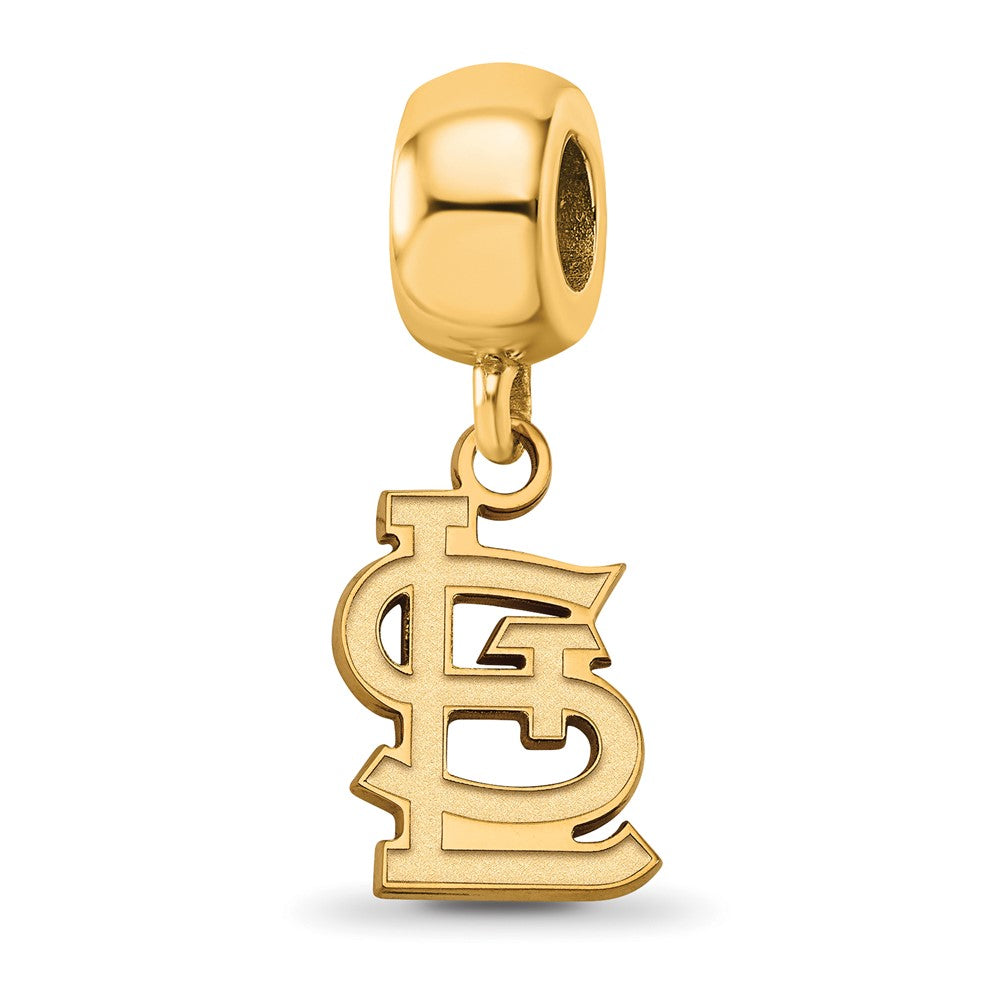 Sterling Silver Gold Plated Major League Baseball LogoArt St. Louis Cardinals St. L Dangle Bead