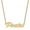 Sterling Silver Gold-plated LogoArt East Carolina University Pirates Script Medium Pendant 18 inch Necklace