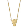 14k Gold LogoArt North Carolina State University Wolf Large Pendant 18 inch Necklace