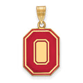 Sterling Silver Gold-plated LogoArt The Ohio State University Letter O Large Enameled Pendant