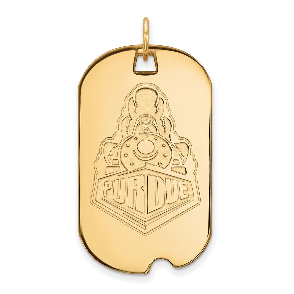 14k Gold LogoArt Purdue University Boilermakers Train Logo Large Dog Tag Pendant