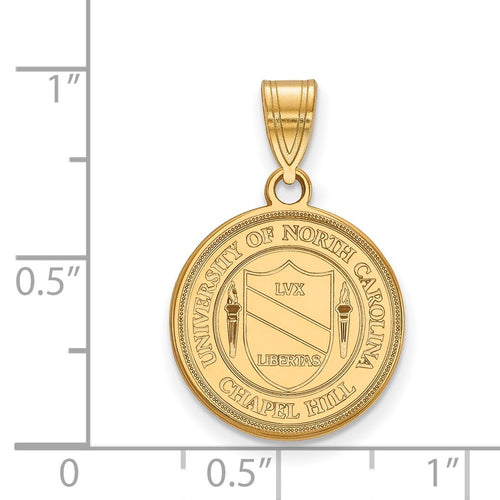 10k Gold LogoArt University of North Carolina Medium Crest Pendant