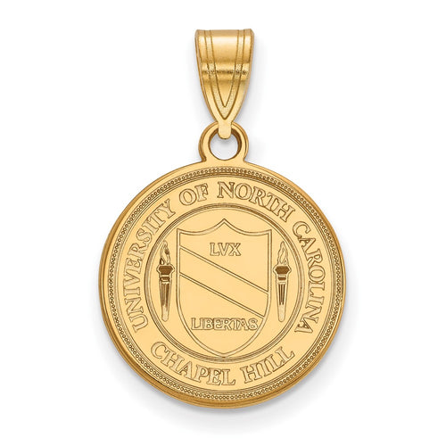 10k Gold LogoArt University of North Carolina Medium Crest Pendant