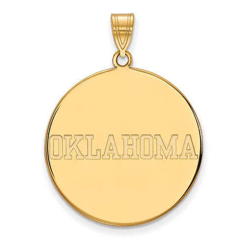 10k Gold LogoArt University of Oklahoma Extra Large Disc Pendant