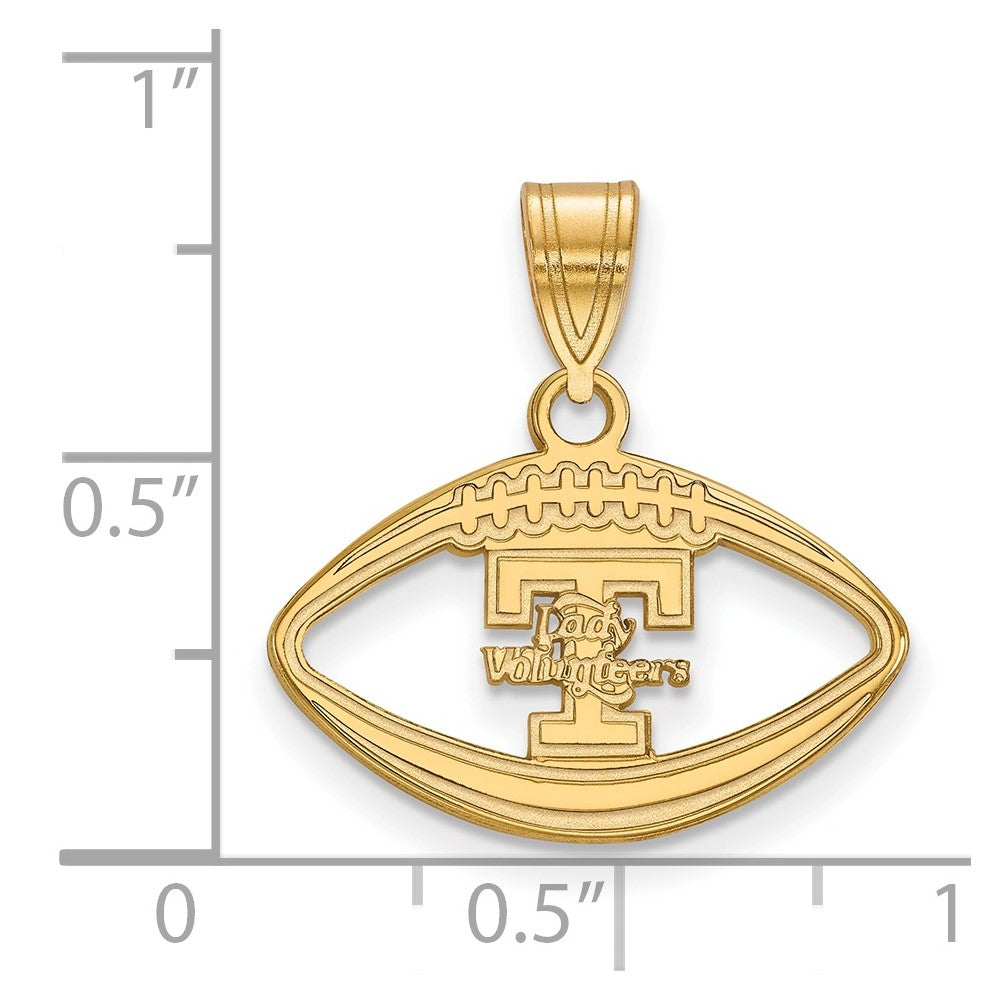 Sterling Silver Gold-plated LogoArt University of Tennessee Lady Volunteers Football Pendant