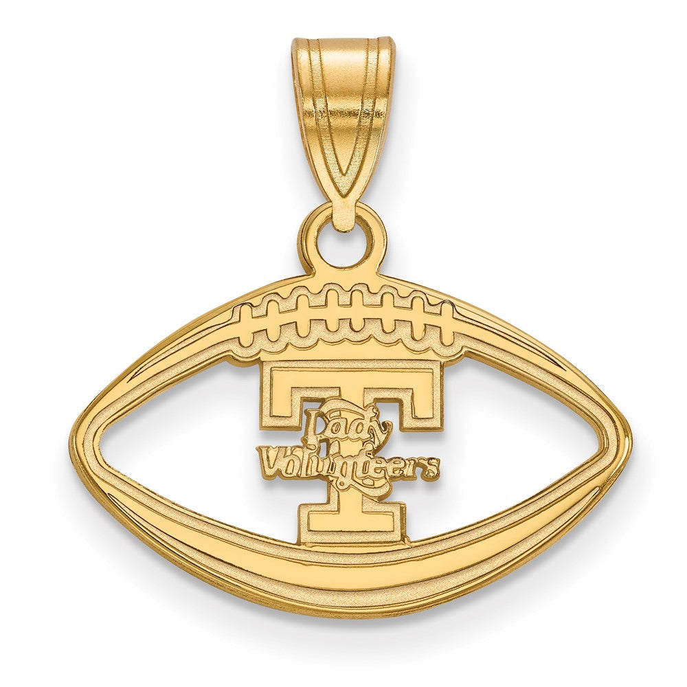 Sterling Silver Gold-plated LogoArt University of Tennessee Lady Volunteers Football Pendant