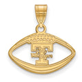 Sterling Silver Gold-plated LogoArt University of Tennessee Lady Volunteers Football Pendant