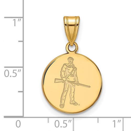 10k Gold LogoArt West Virginia University Mountaineer Medium Disc Pendant