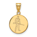 14k Gold LogoArt West Virginia University Mountaineer Medium Disc Pendant